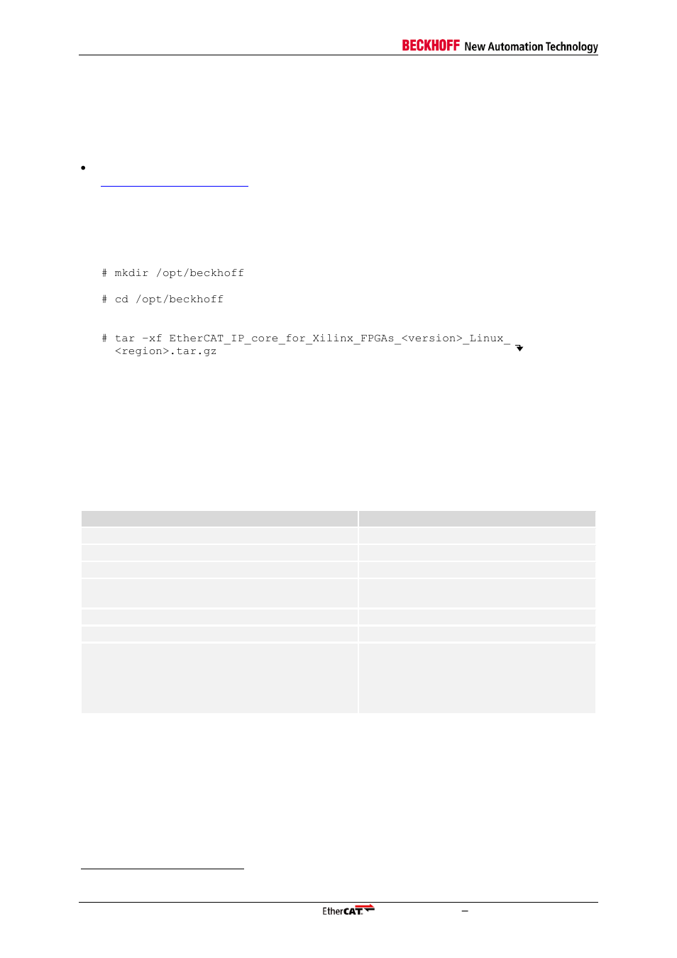 2 installation on linux pcs, 1 system requirements, 2 installation | 3 files located in the lib folder, Installation on linux pcs, System requirements, Installation, Files located in the lib folder, Table 12: contents of lib folder | BECKHOFF EtherCAT IP Core for Xilinx FPGAs v3.00k User Manual | Page 36 / 144