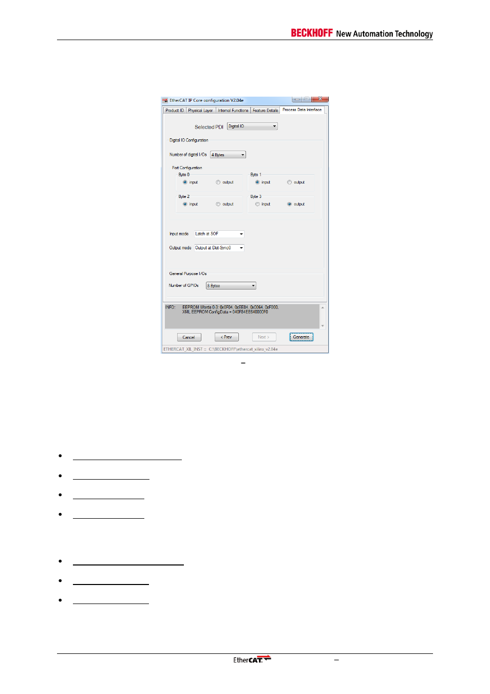 2 digital i/o configuration, Figure 19: register pdi, Digital i/o configuration | BECKHOFF EtherCAT IP Core for Xilinx FPGAs v2.04e User Manual | Page 52 / 126