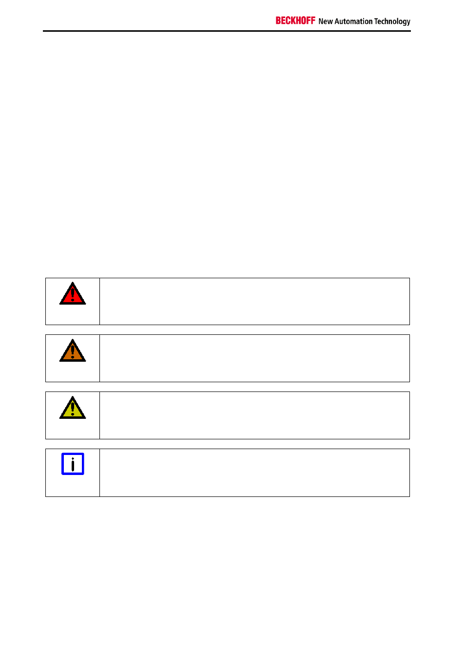 Safety instructions, Delivery status, Description of safety symbols | 5 safety instructions, 1 delivery status | BECKHOFF EL9800 Basisplatine User Manual | Page 8 / 33