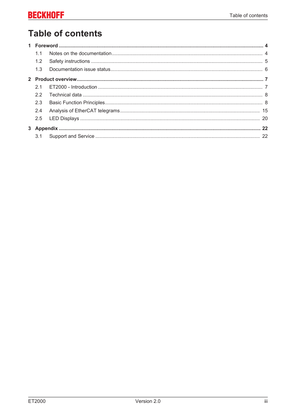BECKHOFF ET2000 User Manual | Page 3 / 23