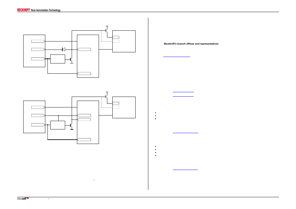 1 proposed solutions with enhanced link detection, 6 gigabit ethernet phys, 7 appendix | 1 support and service, 1 beckhoff’s branch offices and representatives, 2 beckhoff headquarters, Proposed solutions with enhanced link detection, Gigabit ethernet phys, Appendix, Support and service | BECKHOFF PHY User Manual | Page 12 / 12