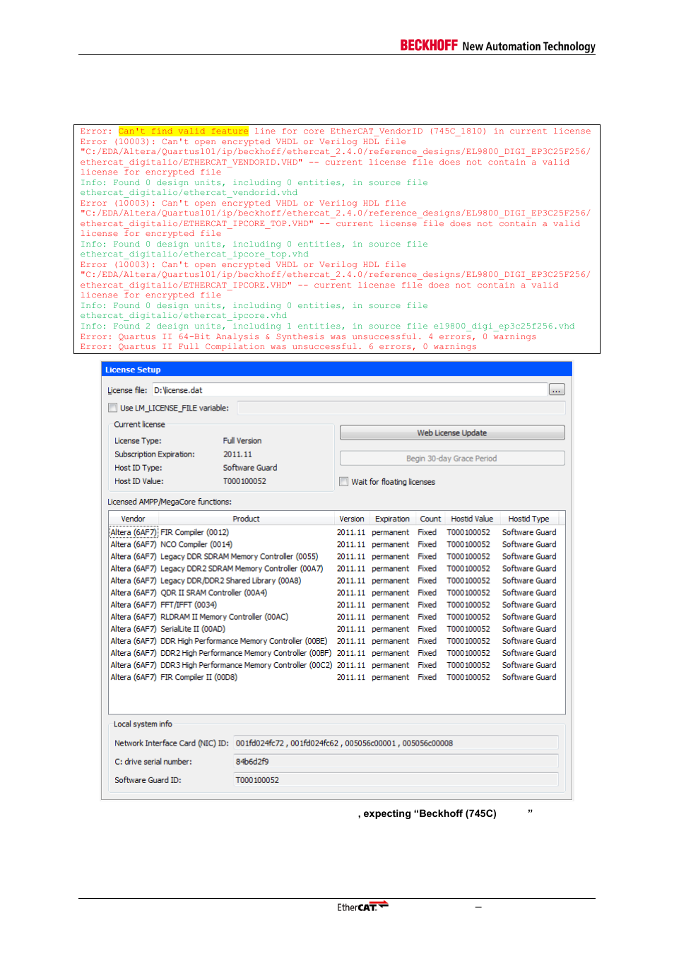 3 no license found, No license found | BECKHOFF ET1100 User Manual | Page 20 / 52