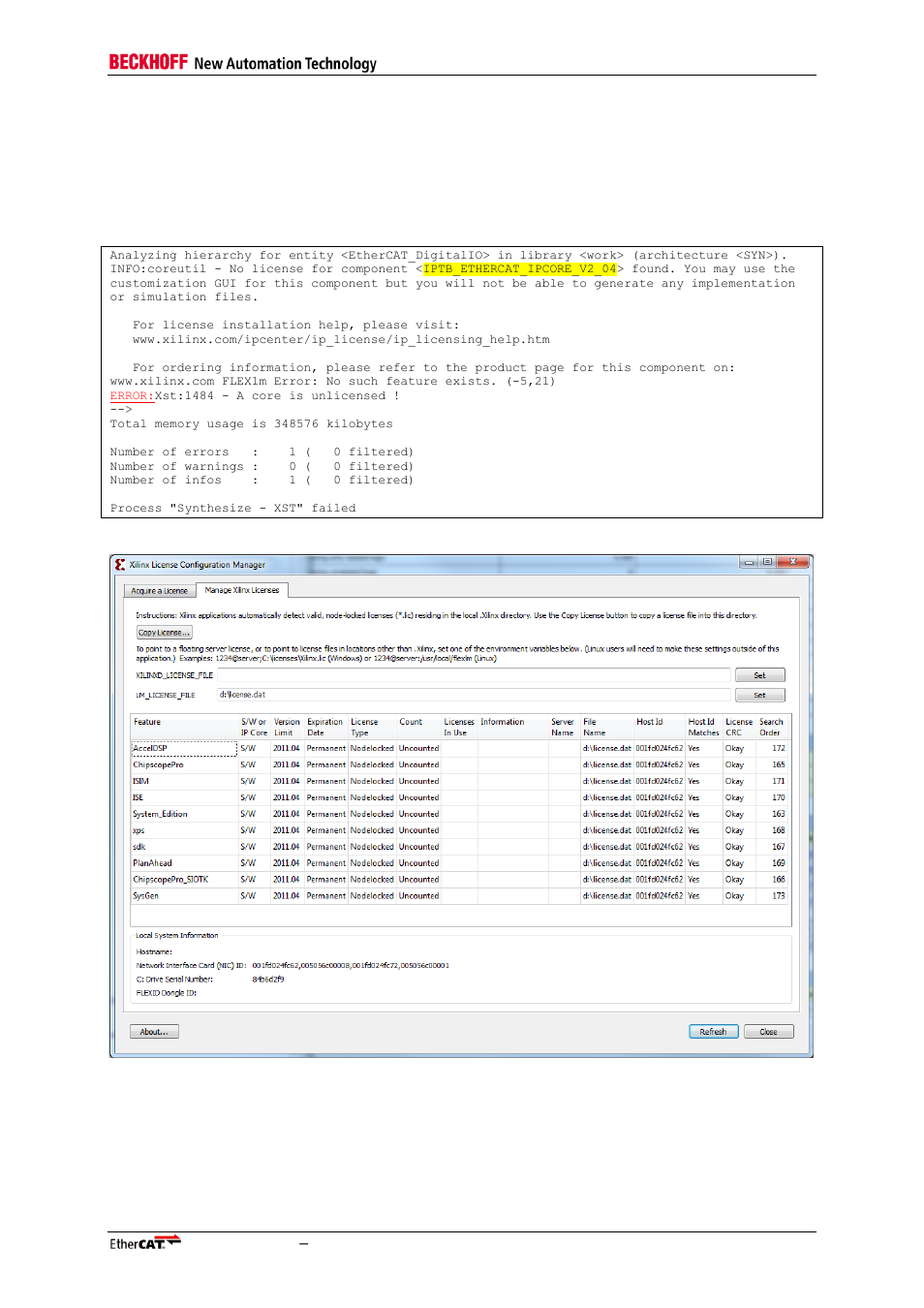 3 no license found, No license found | BECKHOFF ET1100 User Manual | Page 35 / 52