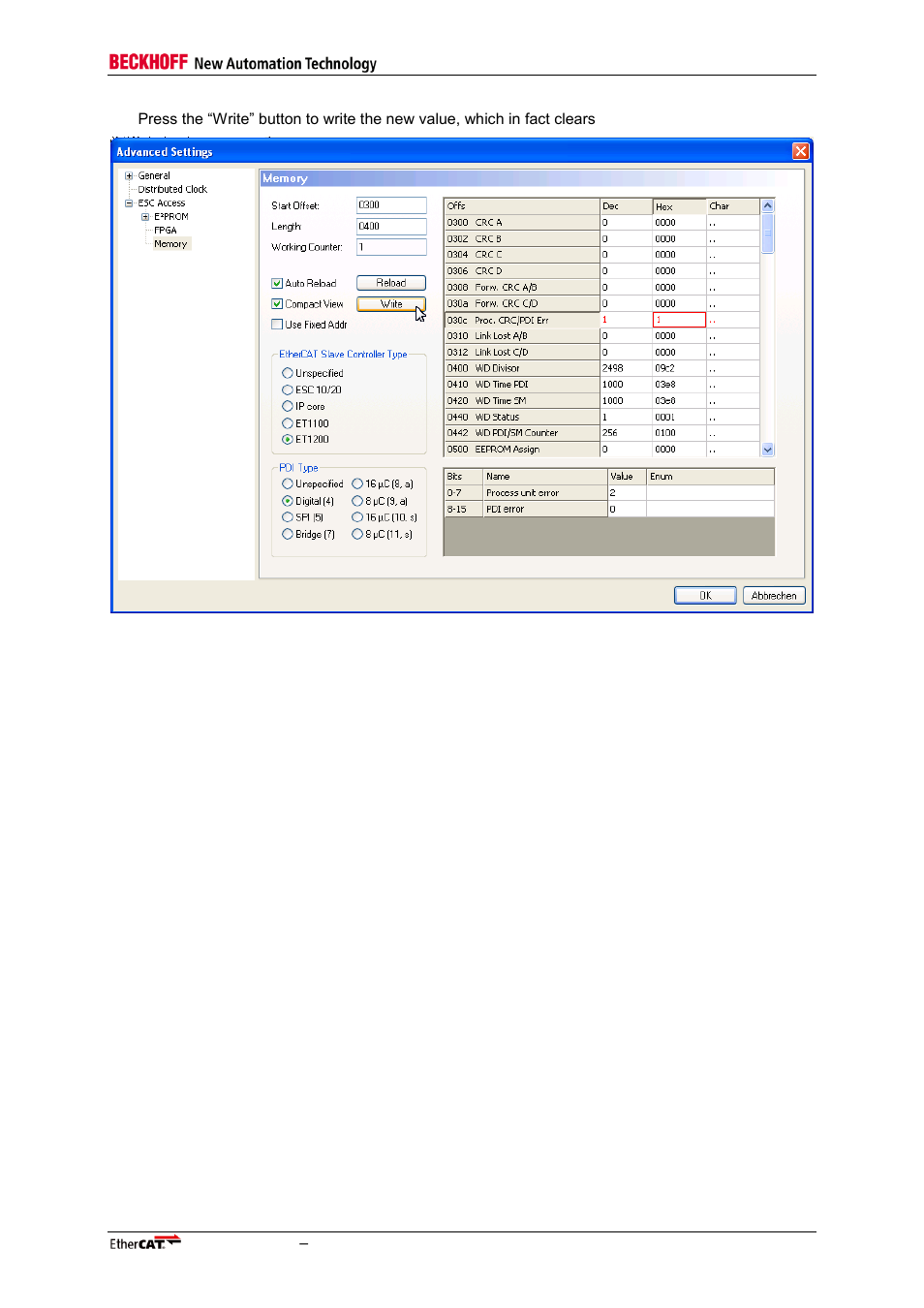 2 twincat hints, Twincat hints | BECKHOFF ET1100 User Manual | Page 51 / 52