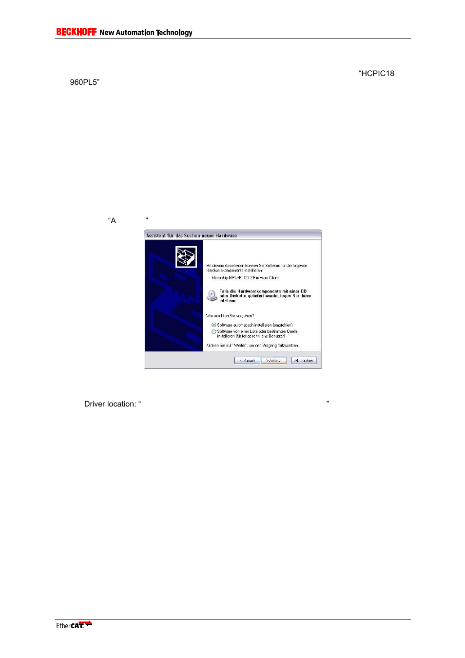 4 microchip xc16 compiler, 5 mplab icd2 driver, Microchip xc16 compiler | Mplab icd2 driver, Figure 26: driver installation, Ter 5.5) | BECKHOFF EL9800 User Manual | Page 23 / 36