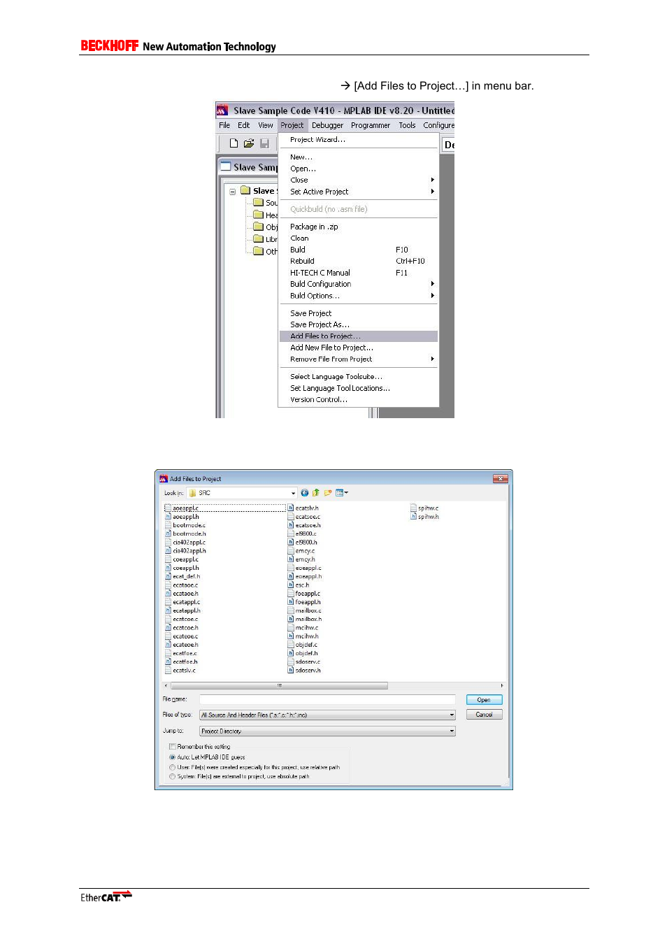 Figure 30: add source files, Figure 31: select source files | BECKHOFF EL9800 User Manual | Page 25 / 36