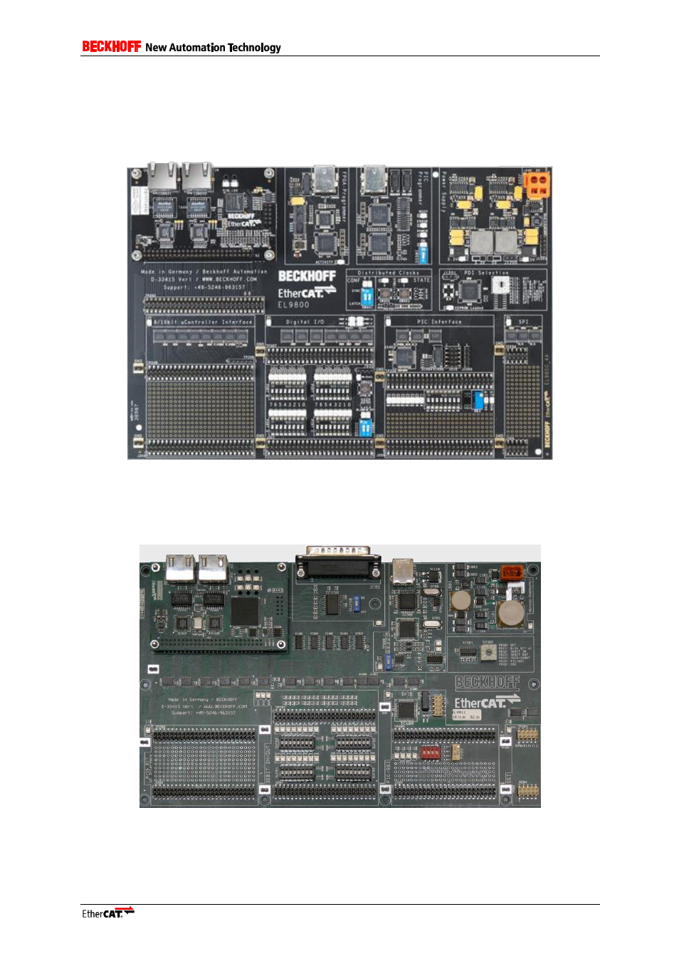 2 el9800 revisions, El9800 revisions, Figure 1: el9800_4a ethercat evaluation board | Figure 2: el9800_2 ethercat evaluation board | BECKHOFF EL9800 User Manual | Page 9 / 36