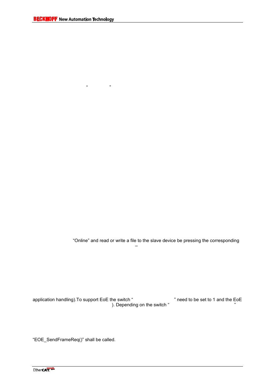 8 mailbox, 1 foe (file transfer over ethercat), 1 testing foe | 2 eoe (ethernet over ethercat), 1 implementation, 1 sending eoe datagrams, Mailbox, Foe (file transfer over ethercat), Testing foe, Eoe (ethernet over ethercat) | BECKHOFF ET9300 User Manual | Page 49 / 97