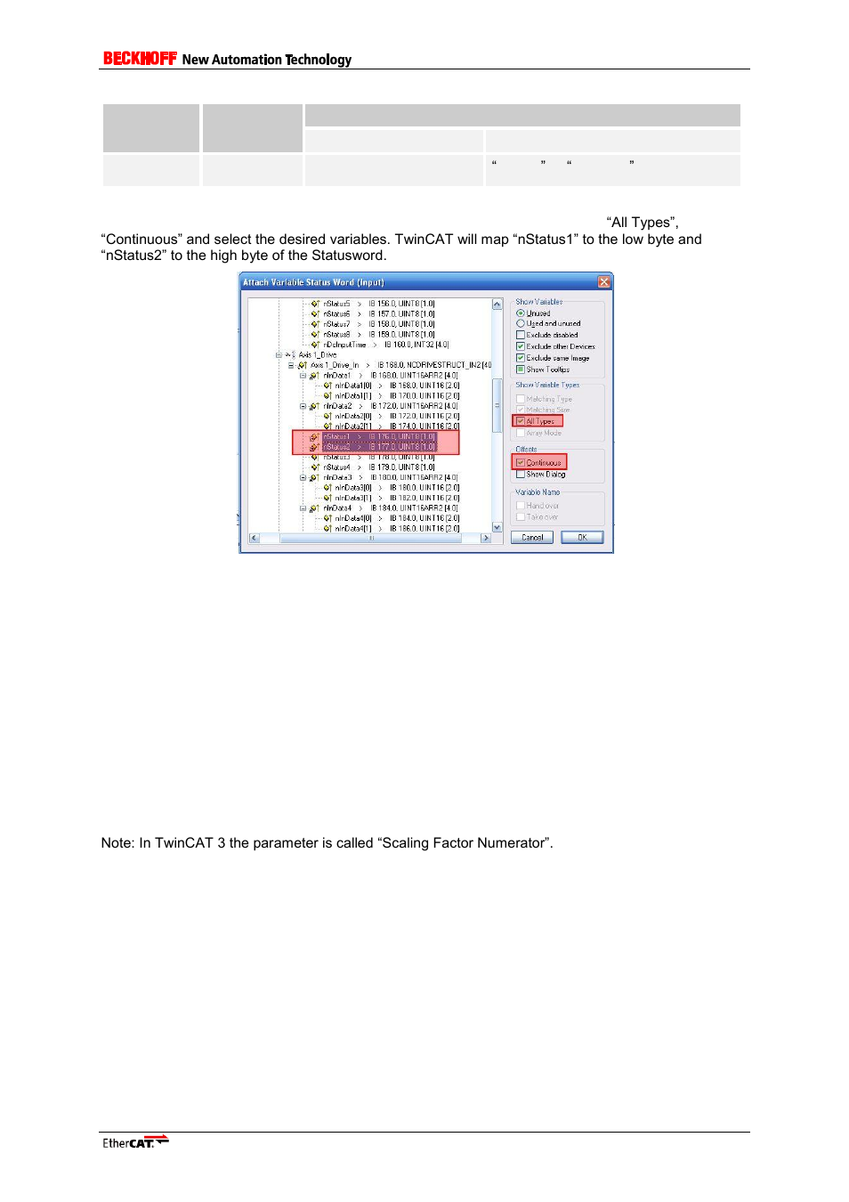 3 nc parameter setup, Nc parameter setup | BECKHOFF ET9300 User Manual | Page 71 / 97