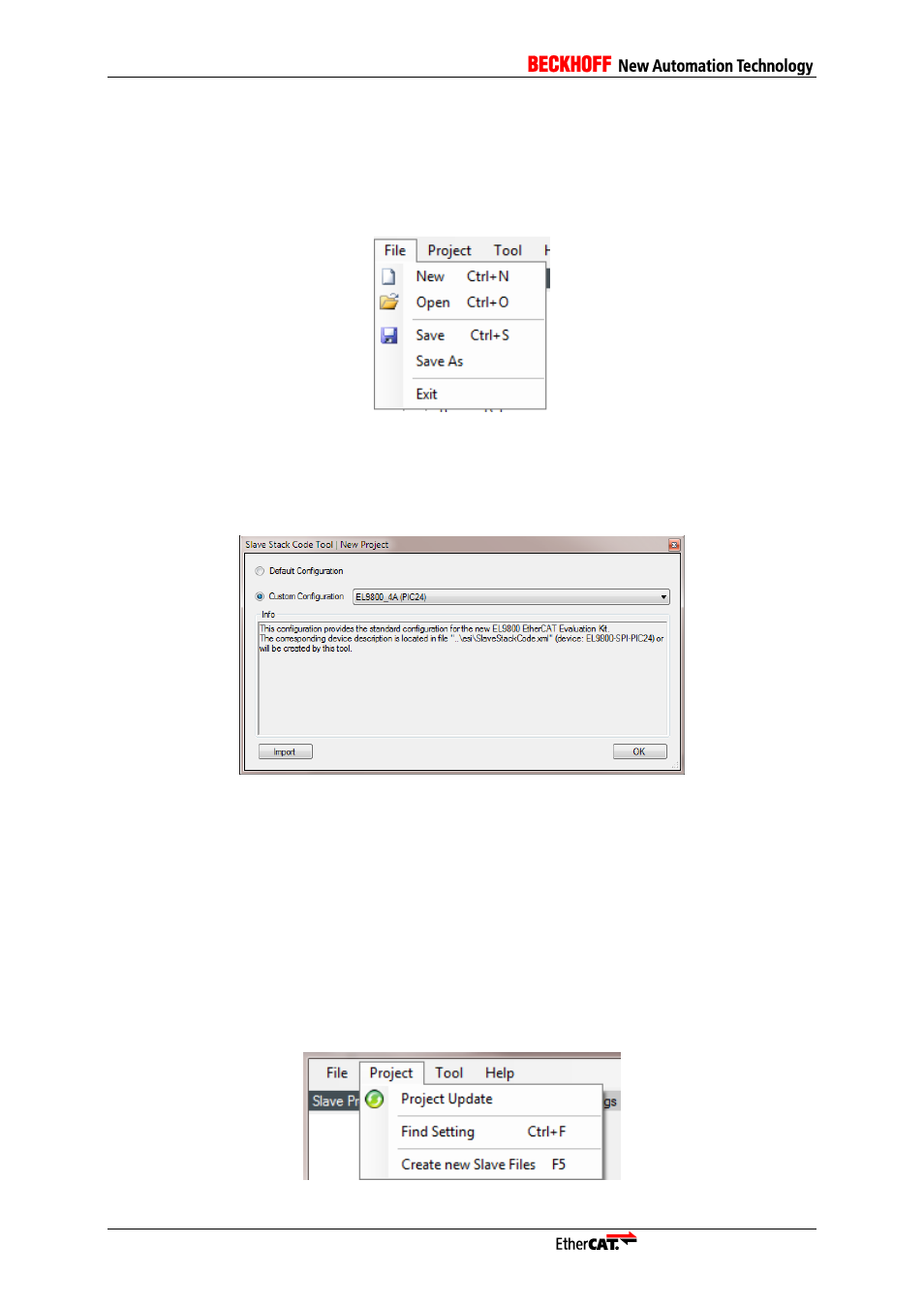 2 main user interface elements, 1 tool bar, 1 file | 2 project, Main user interface elements, Tool bar | BECKHOFF ET9300 User Manual | Page 80 / 97