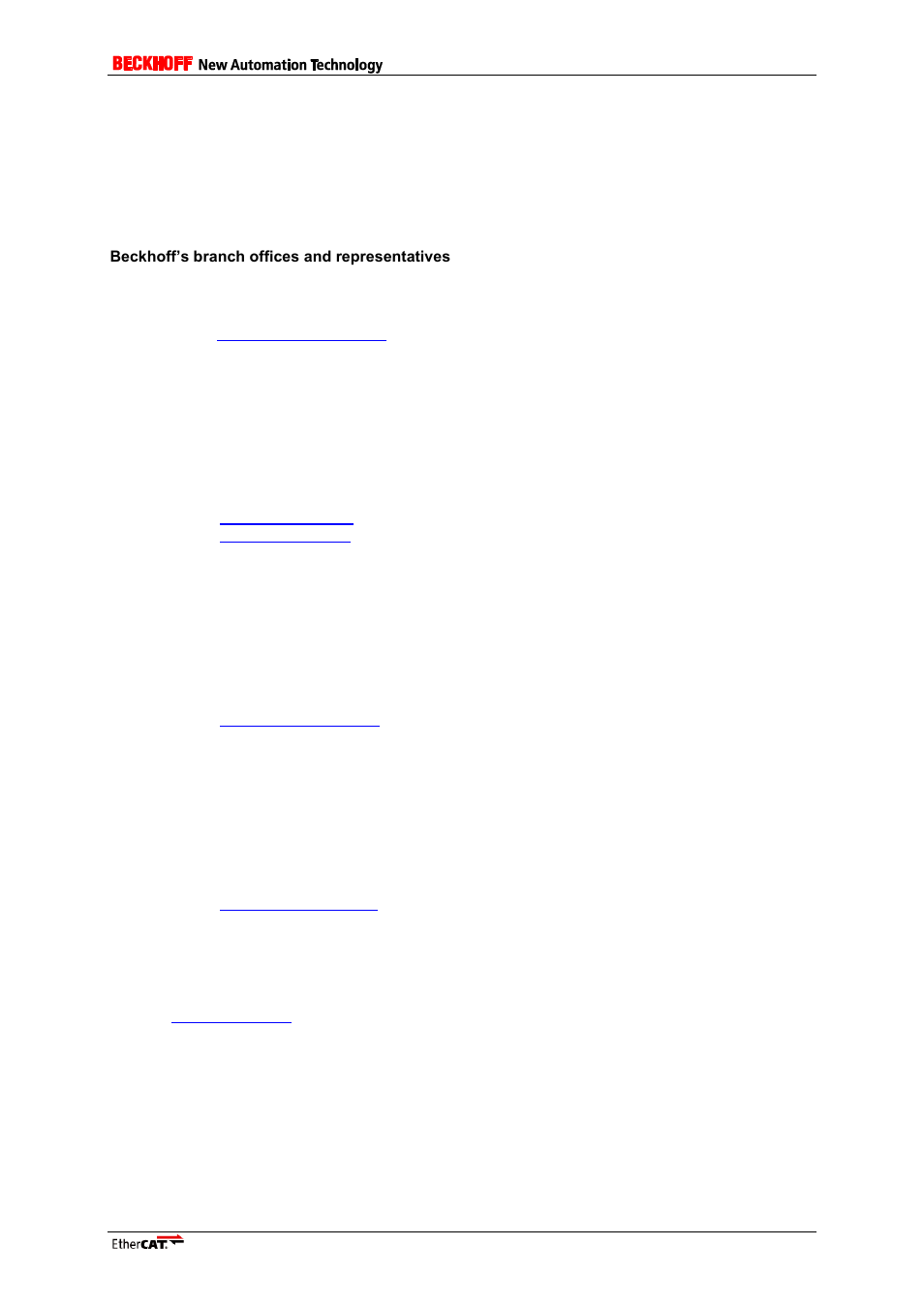 Appendix, Support and service, Beckhoff’s branch offices and representatives | Beckhoff headquarters, Beckhoff support, Beckhoff service, Ethercat technology group (etg) headquarters | BECKHOFF ET9300 User Manual | Page 97 / 97
