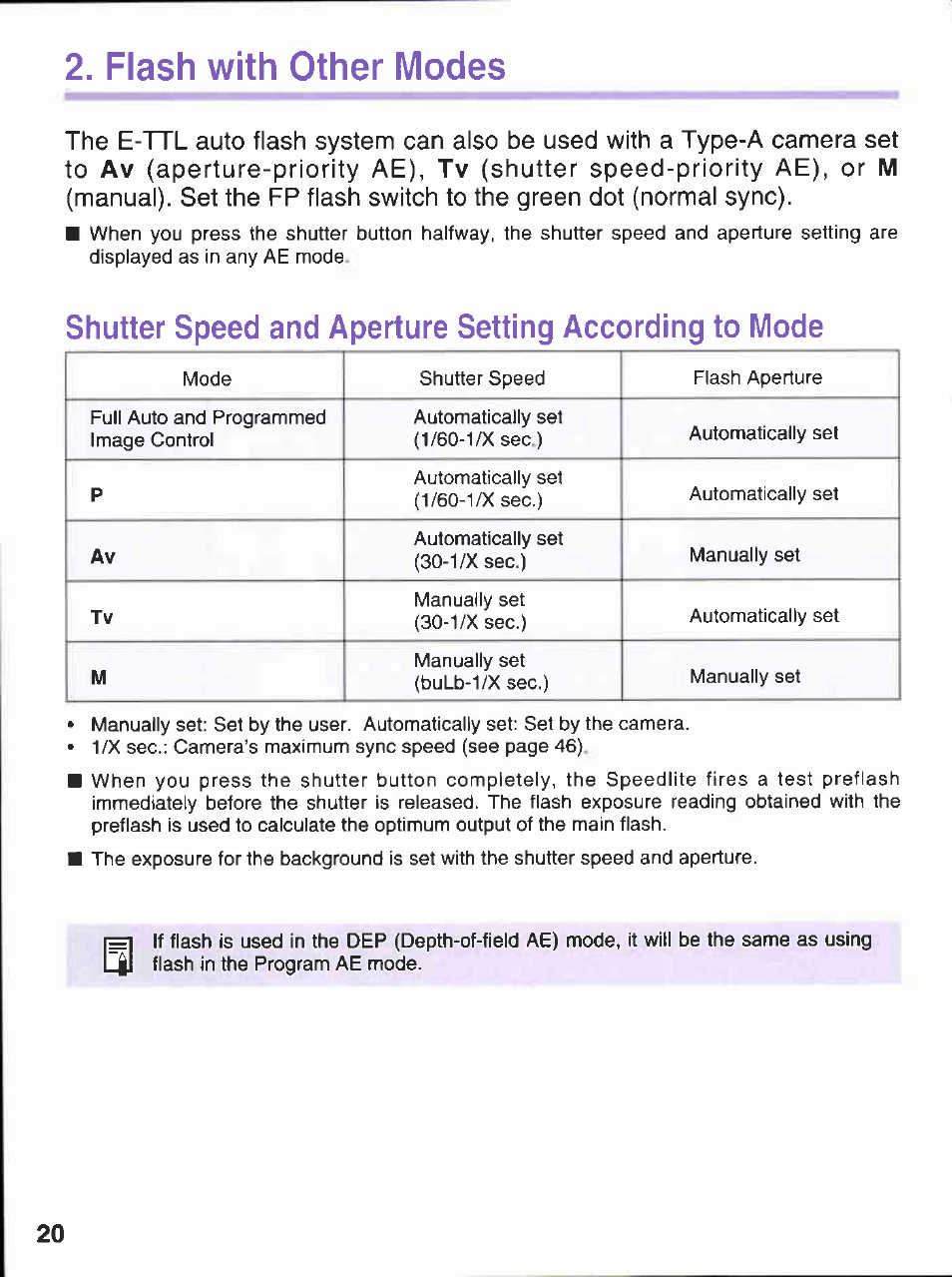 Flash with other modes | Canon 380EX User Manual | Page 20 / 48