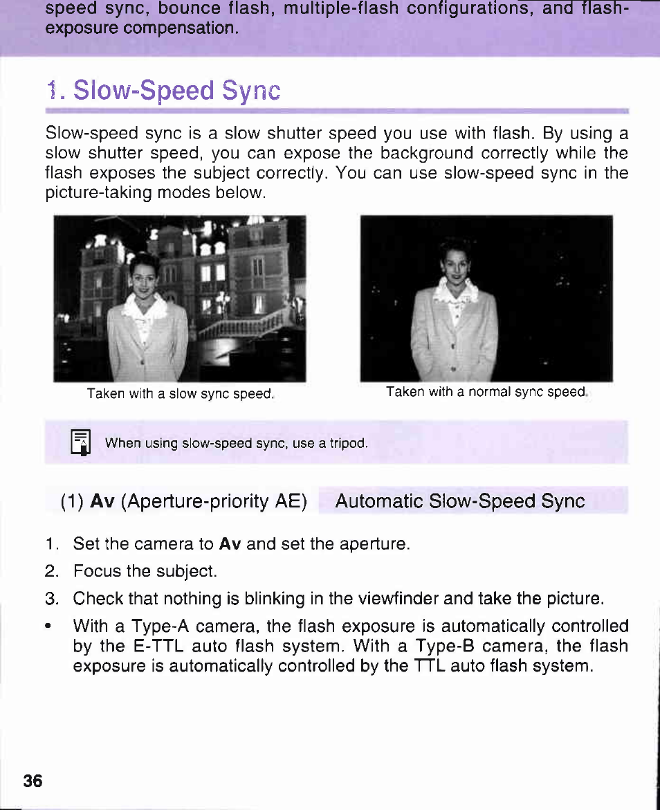 Sync, Siow-speed | Canon 380EX User Manual | Page 36 / 48