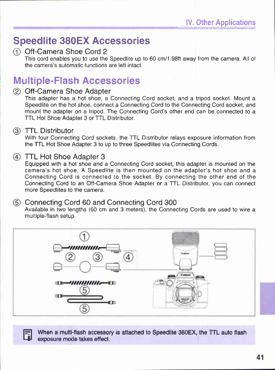 Speedlite 380ex accessories, Multiple-flash accessories | Canon 380EX User Manual | Page 41 / 48