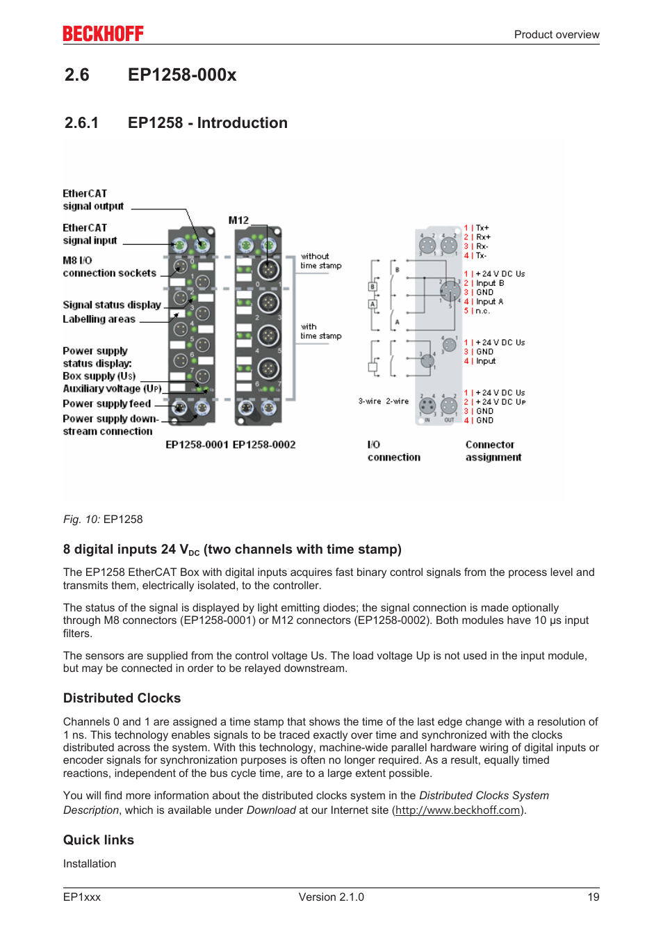 6 ep1258-000x, 1 ep1258 - introduction, Ep1258 ­ introduction | BECKHOFF EP1xxx User Manual | Page 19 / 69