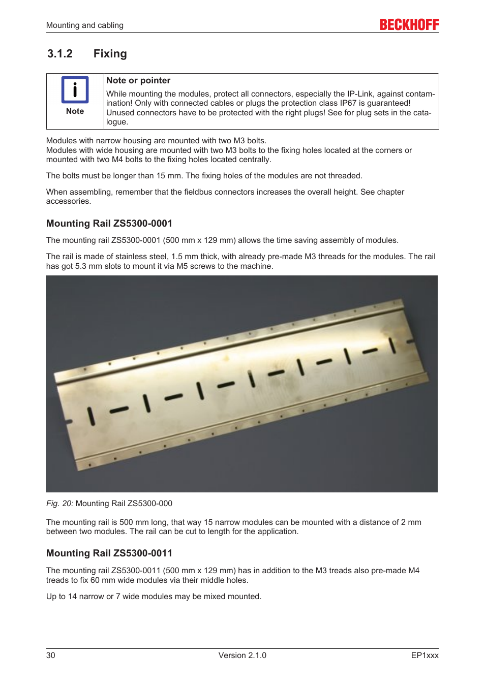 2 fixing | BECKHOFF EP1xxx User Manual | Page 30 / 69