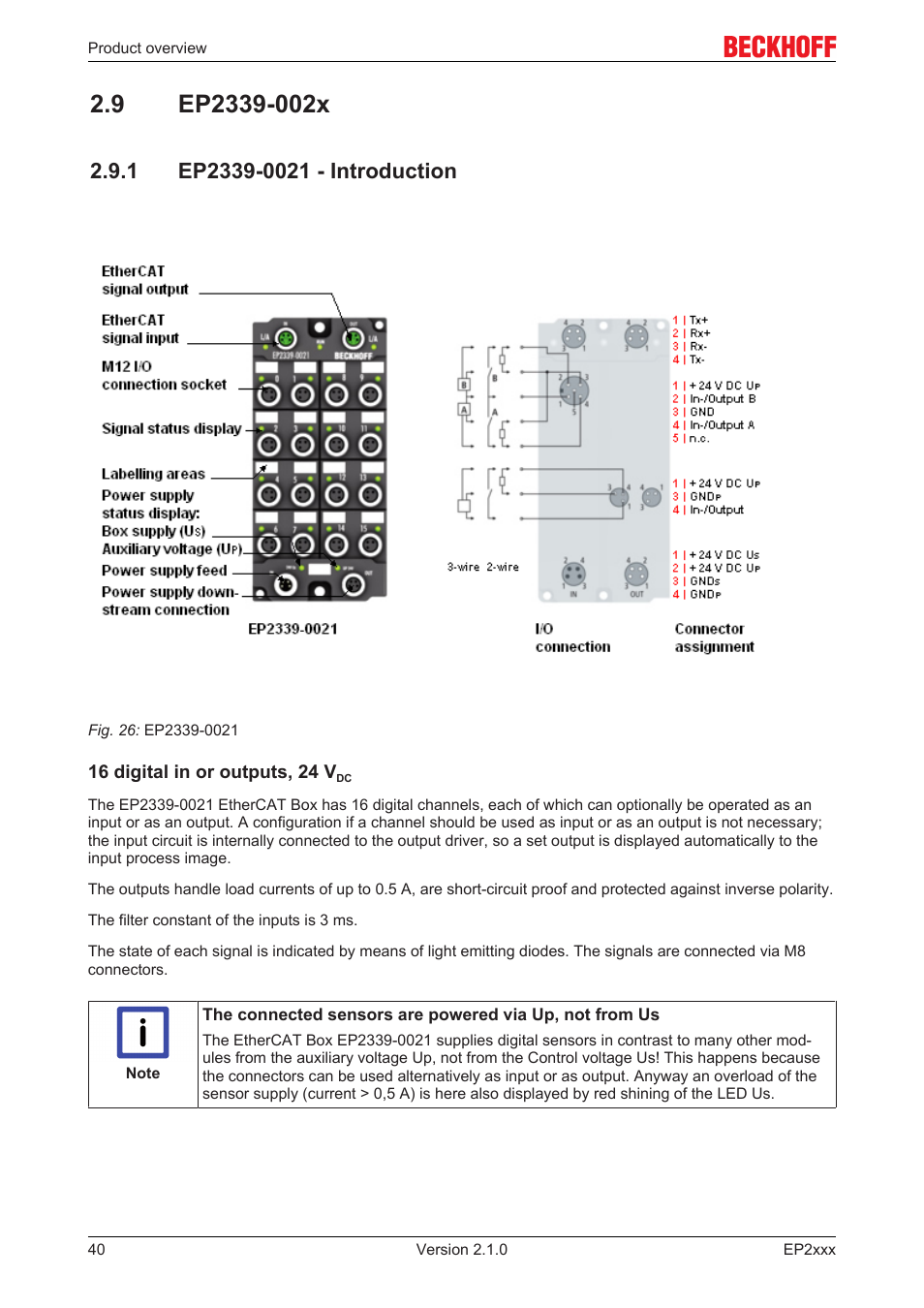 9 ep2339-002x, 1 ep2339-0021 - introduction, Ep2339‐0021 | BECKHOFF EP2xxx User Manual | Page 40 / 197