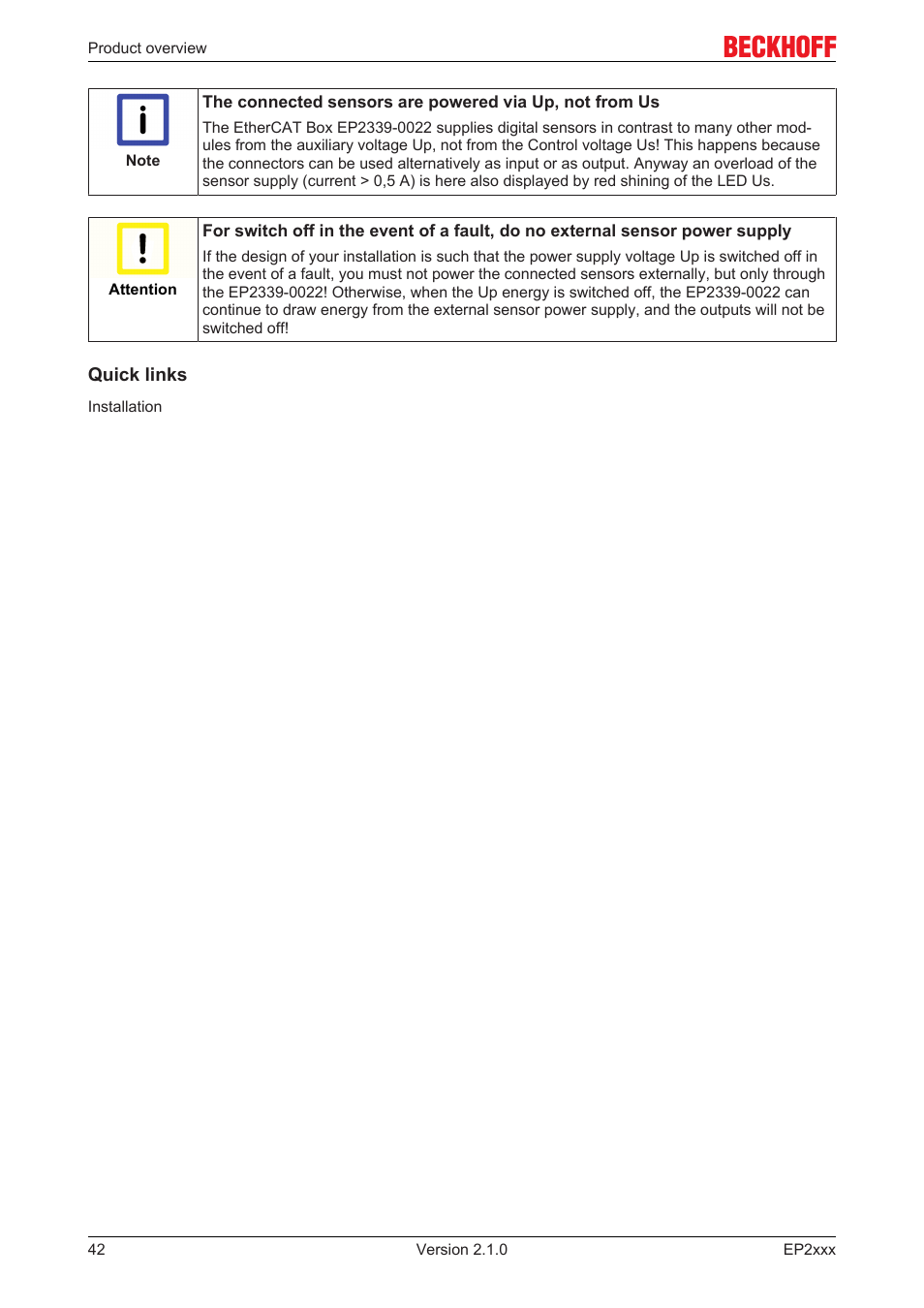 BECKHOFF EP2xxx User Manual | Page 42 / 197