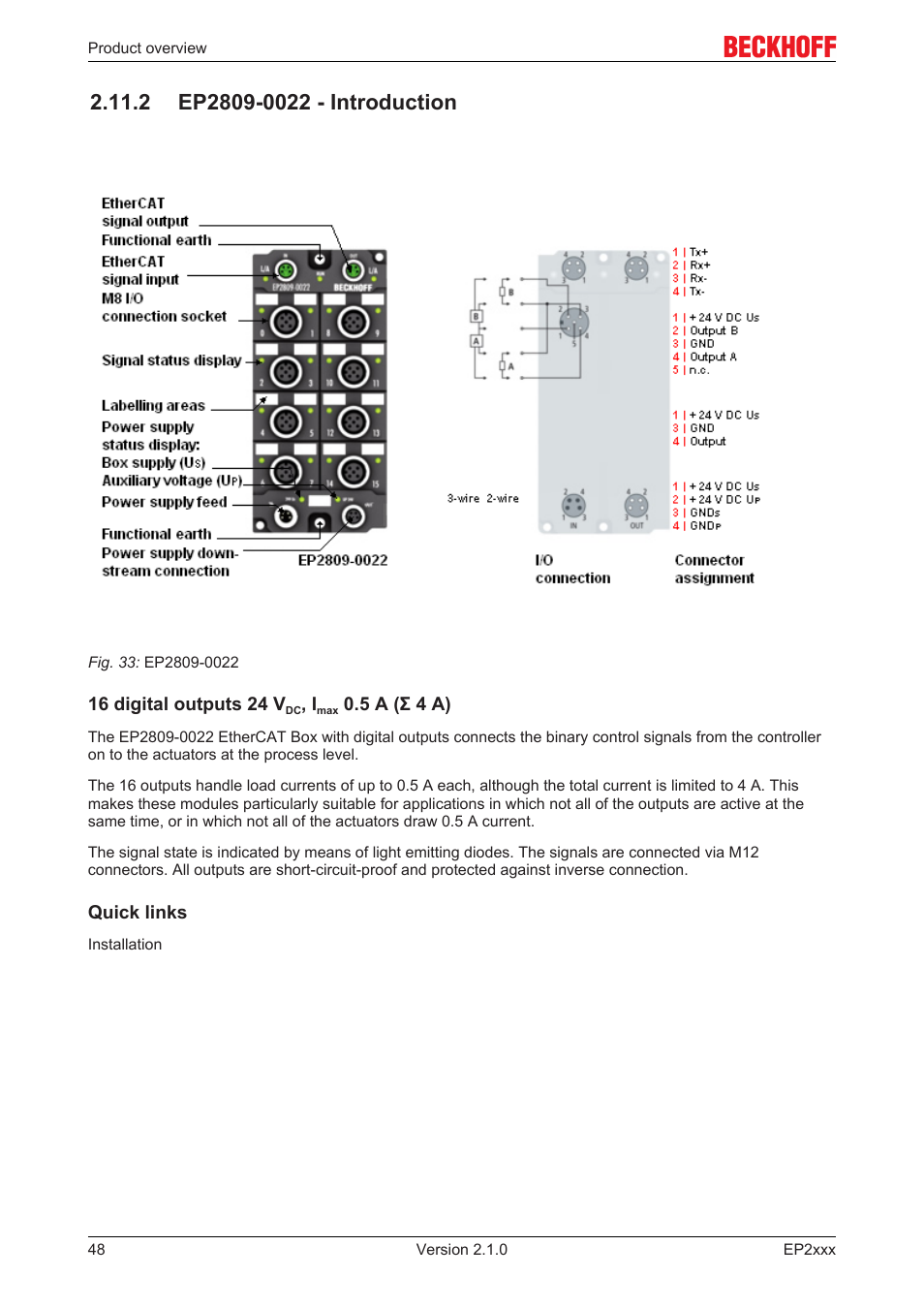 2 ep2809-0022 - introduction, Ep2809‐0022 | BECKHOFF EP2xxx User Manual | Page 48 / 197