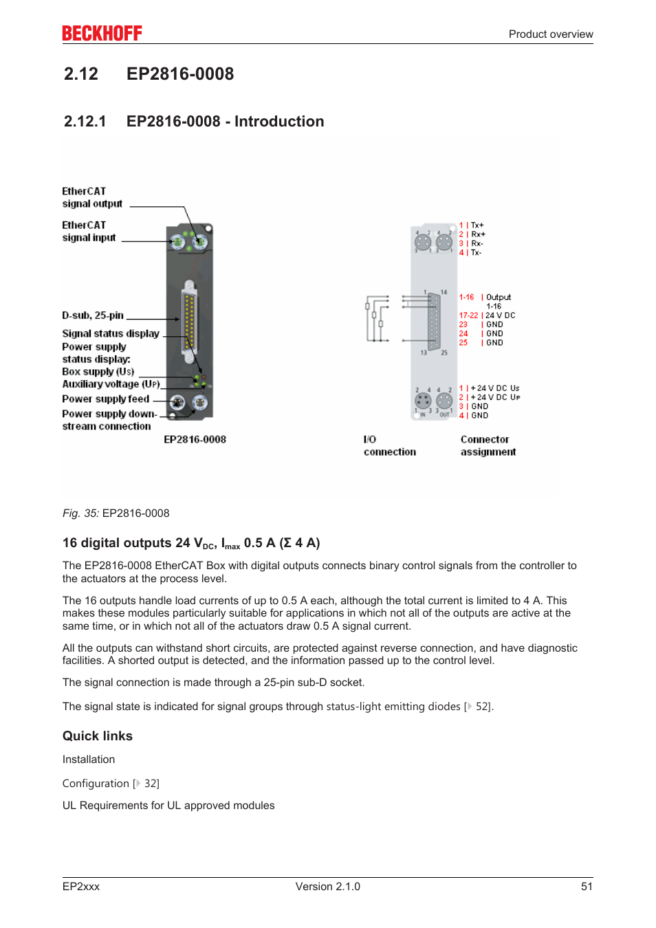 12 ep2816-0008, 1 ep2816-0008 - introduction, Ep2816‐0008 | BECKHOFF EP2xxx User Manual | Page 51 / 197