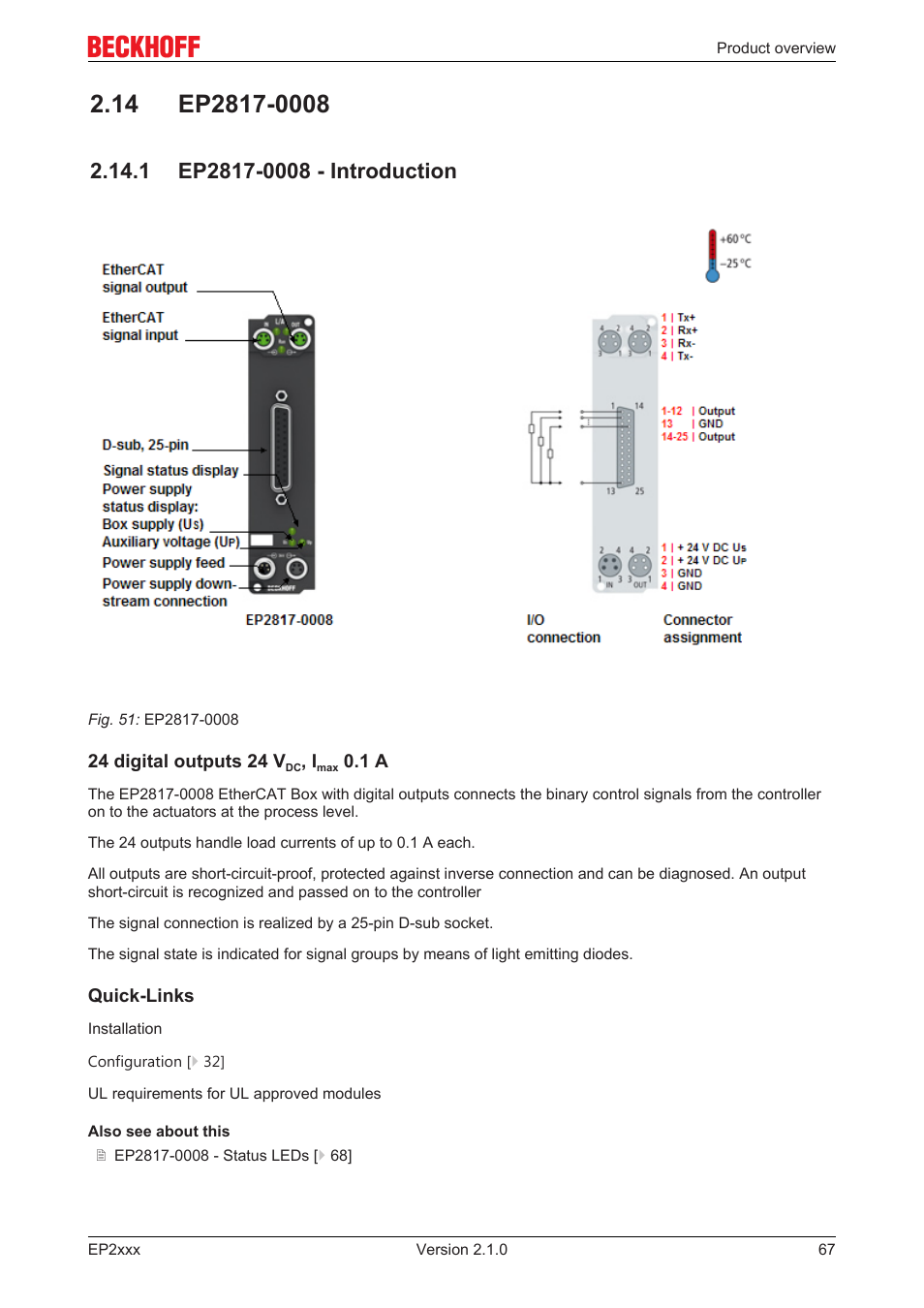 14 ep2817-0008, 1 ep2817-0008 - introduction, Ep2817‐0008 | BECKHOFF EP2xxx User Manual | Page 67 / 197