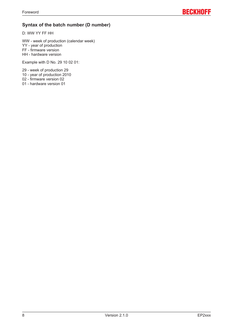 BECKHOFF EP2xxx User Manual | Page 8 / 197