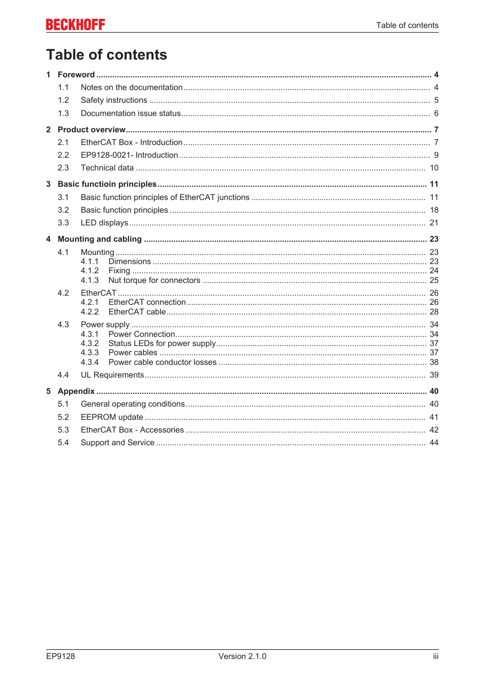BECKHOFF EP9128 User Manual | Page 3 / 46