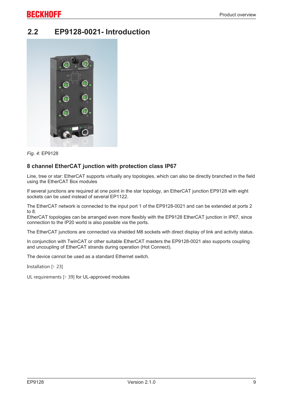 2 ep9128-0021- introduction | BECKHOFF EP9128 User Manual | Page 9 / 46