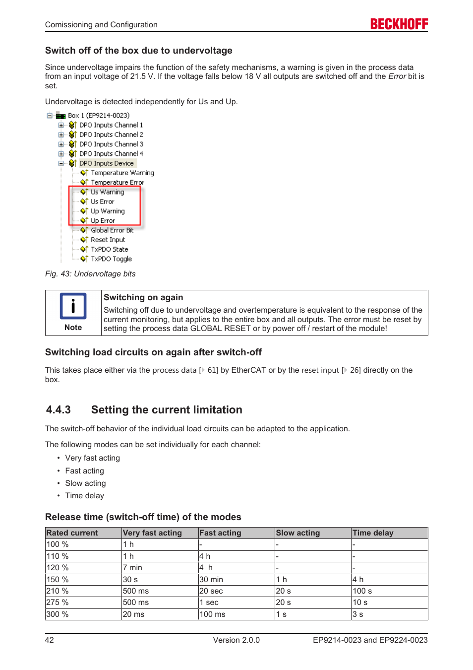 3 setting the current limitation | BECKHOFF EP9214-0023 User Manual | Page 42 / 109