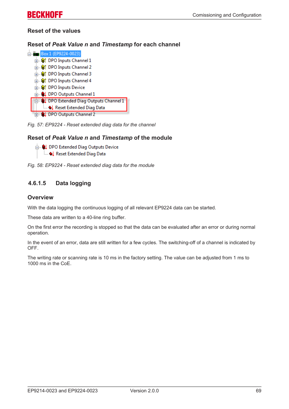 5 data logging, Data logging | BECKHOFF EP9214-0023 User Manual | Page 69 / 109