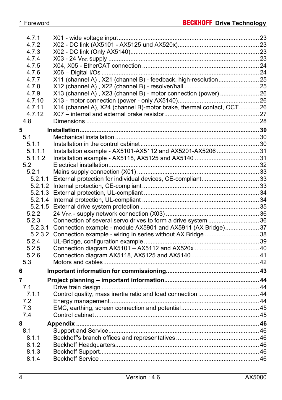 BECKHOFF AX5000 1,5 A - 40 A User Manual | Page 4 / 46