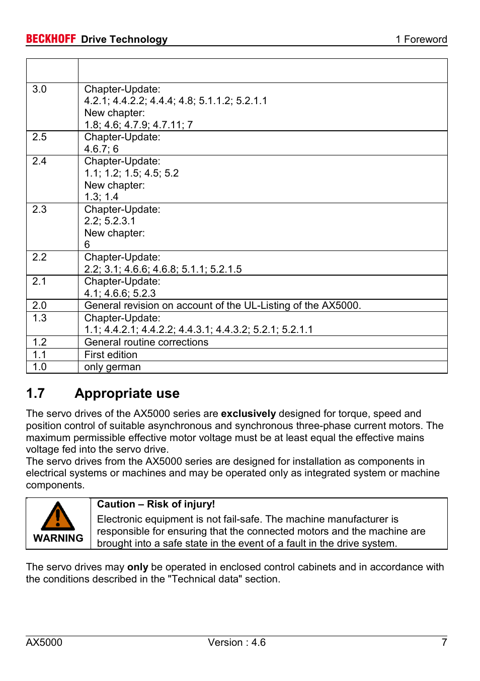 7 appropriate use | BECKHOFF AX5000 1,5 A - 40 A User Manual | Page 7 / 46