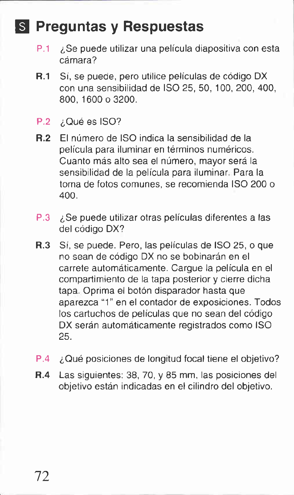 Preguntas y respuestas | Canon Z85 User Manual | Page 72 / 80