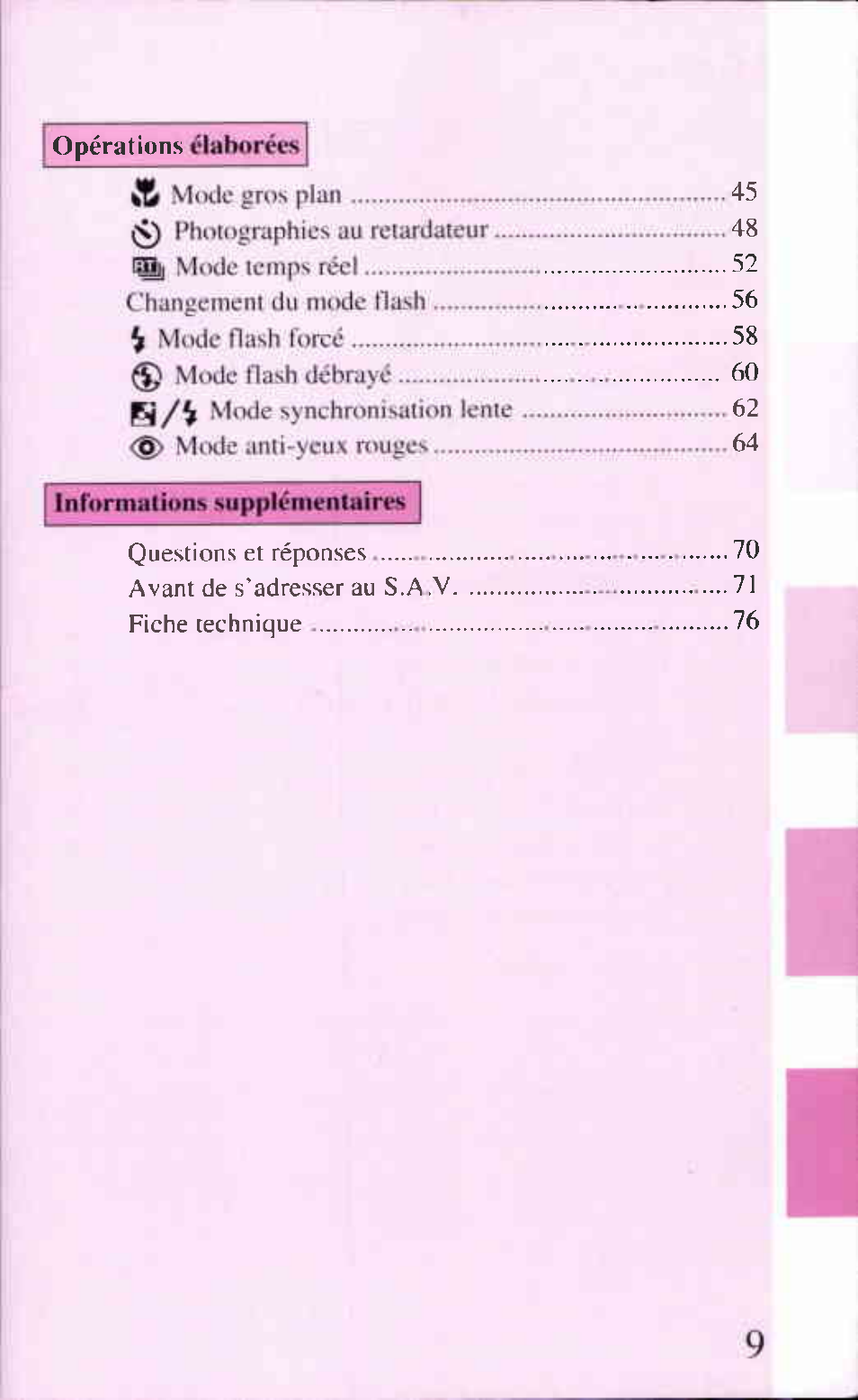Inrormulions supplémvnluires | Canon Z85 User Manual | Page 9 / 80