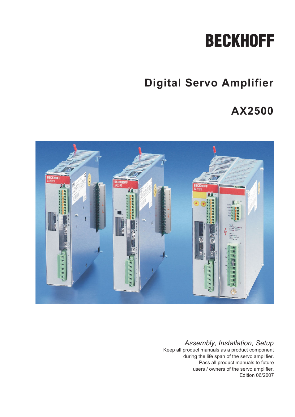 BECKHOFF AX2500 User Manual | 97 pages