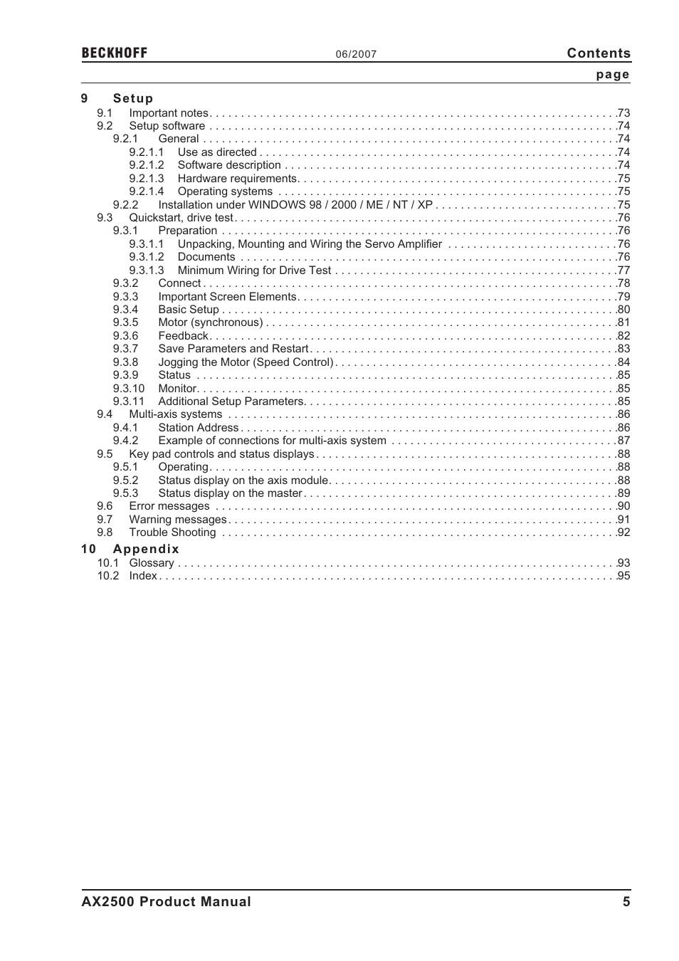 BECKHOFF AX2500 User Manual | Page 5 / 97