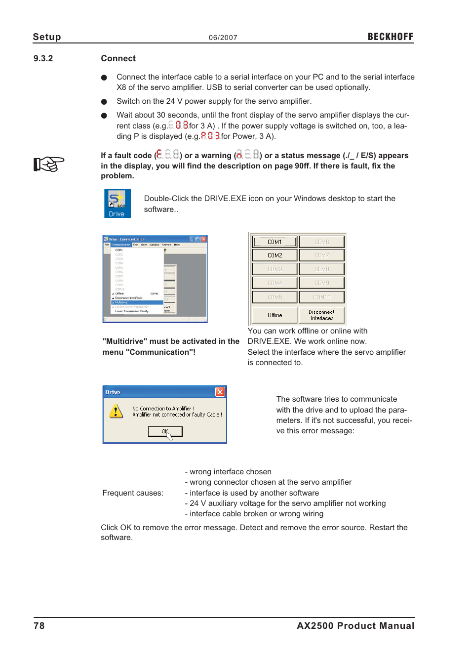 2 connect, Connect | BECKHOFF AX2500 User Manual | Page 78 / 97
