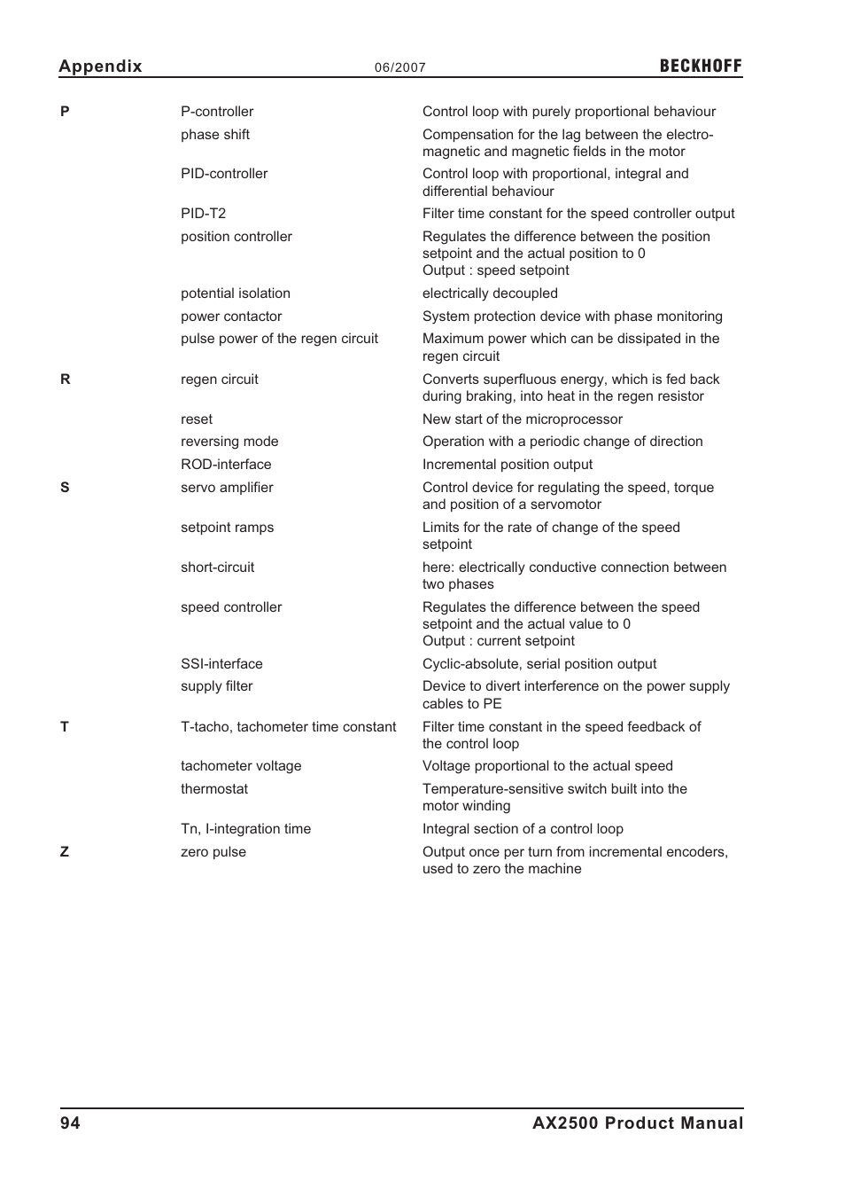 BECKHOFF AX2500 User Manual | Page 94 / 97