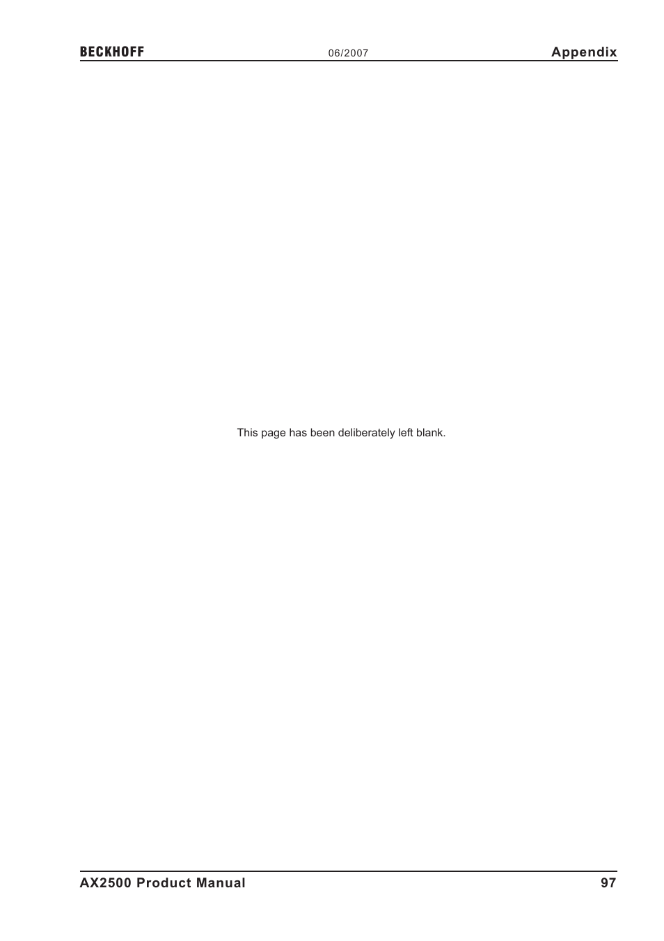 BECKHOFF AX2500 User Manual | Page 97 / 97