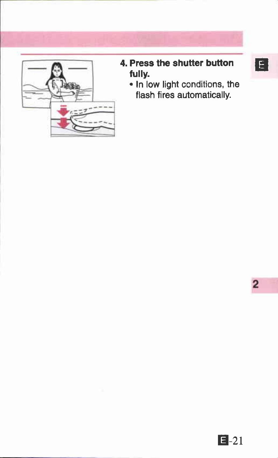 Press the shutter button fully | Canon ZOOM85 User Manual | Page 21 / 43
