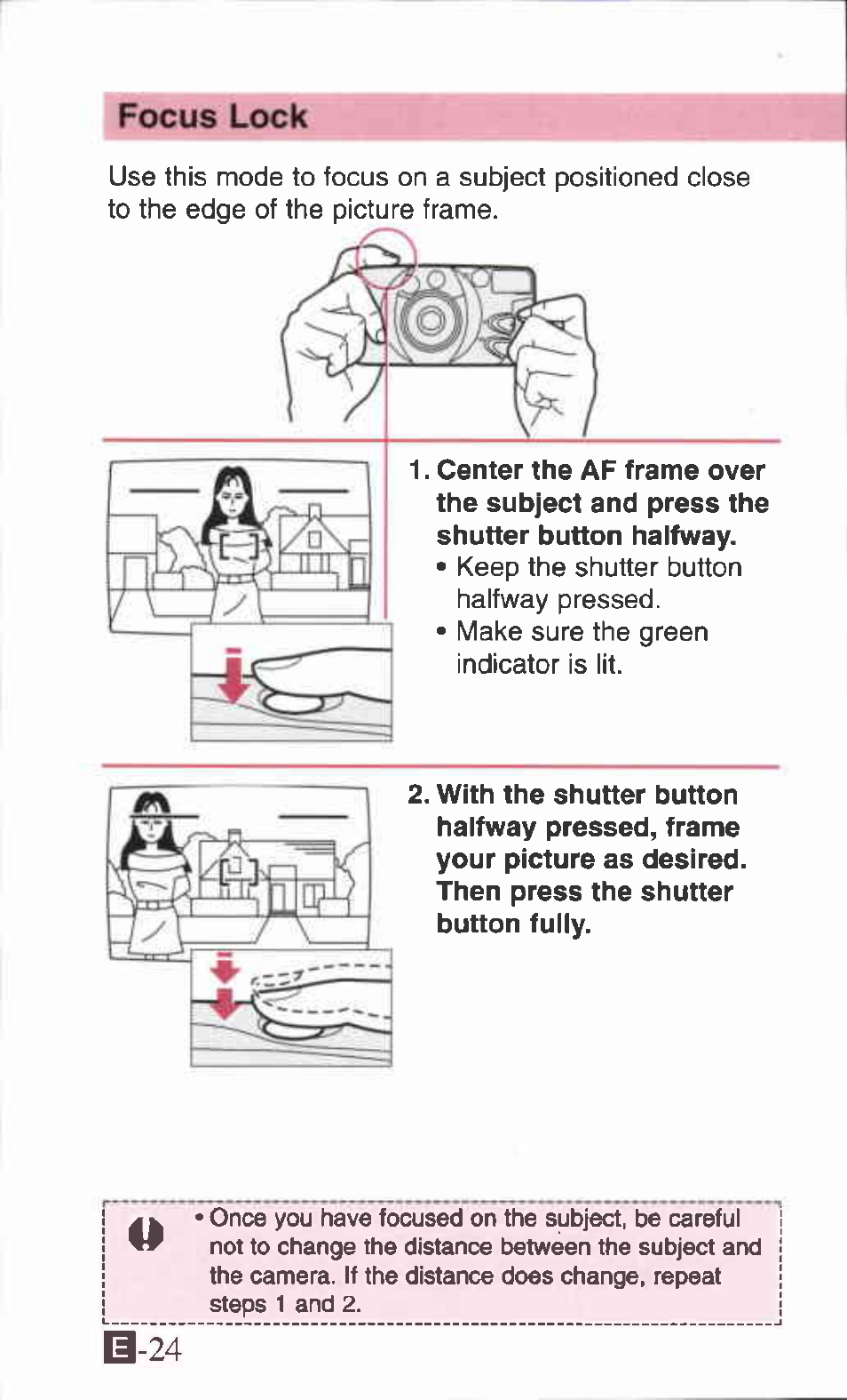 Focus lock | Canon ZOOM85 User Manual | Page 24 / 43