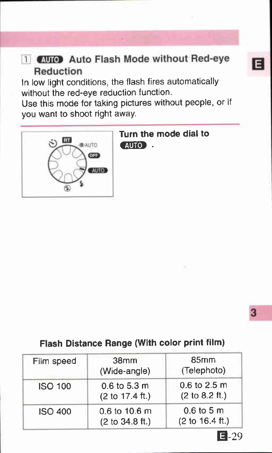 0] cn® auto flash mode without red-eye reduction | Canon ZOOM85 User Manual | Page 29 / 43