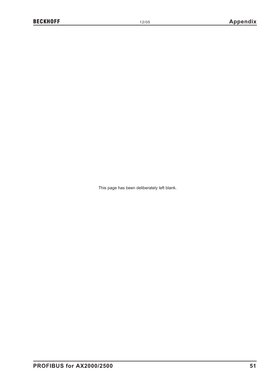 BECKHOFF AX2000 PROFIBUS DP communication profile User Manual | Page 51 / 51