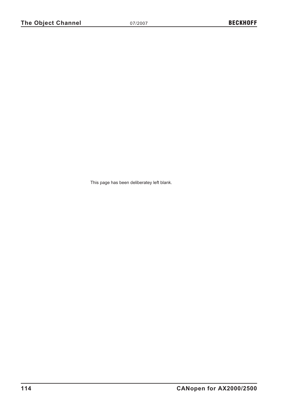 BECKHOFF AX2000 CANopen communication profile User Manual | Page 114 / 137