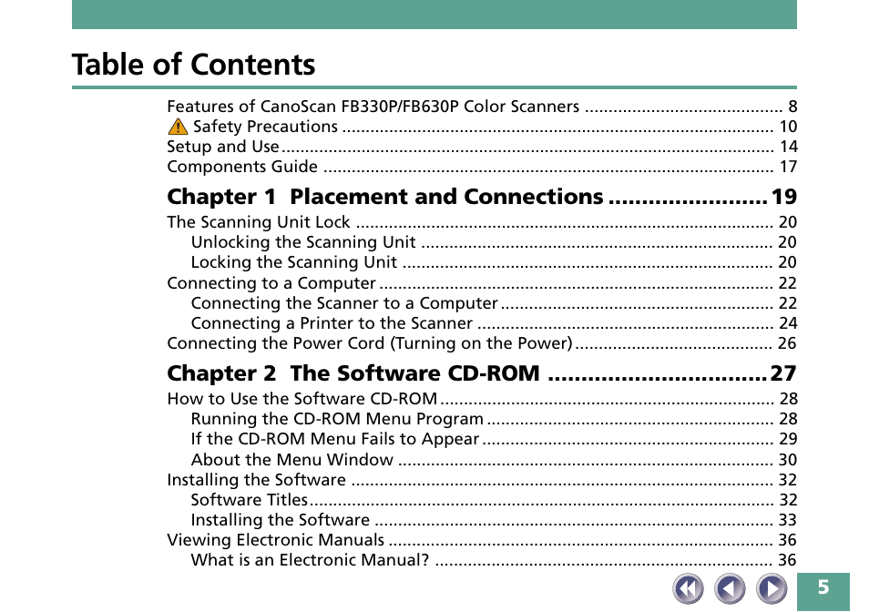 Canon FB330P/FB630P User Manual | Page 5 / 82