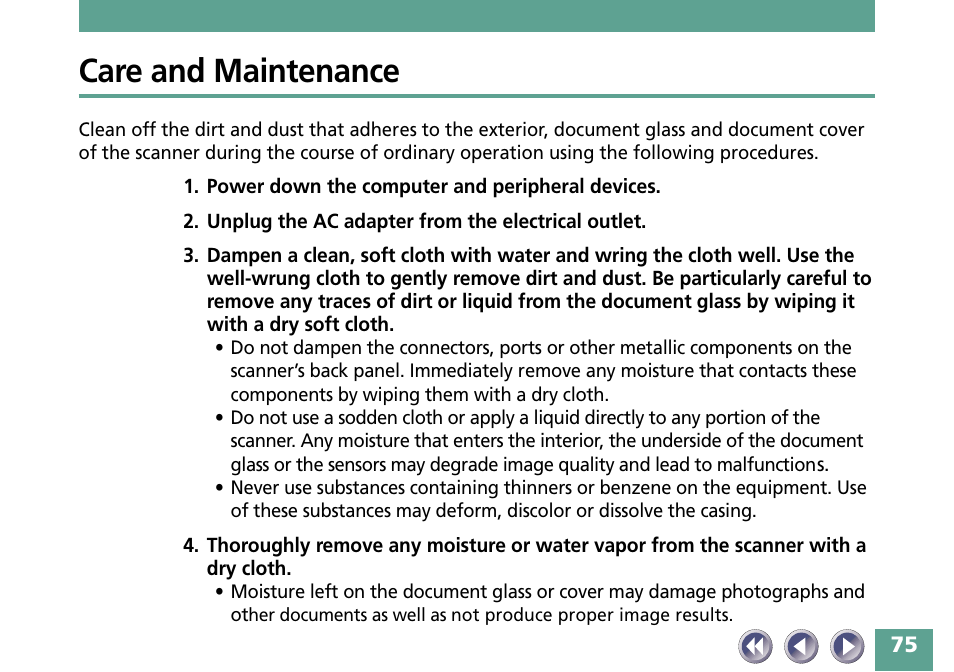 Care and maintenance | Canon FB330P/FB630P User Manual | Page 75 / 82