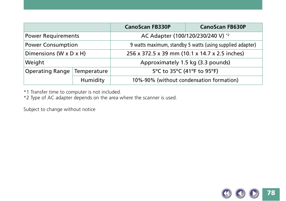 Canon FB330P/FB630P User Manual | Page 78 / 82