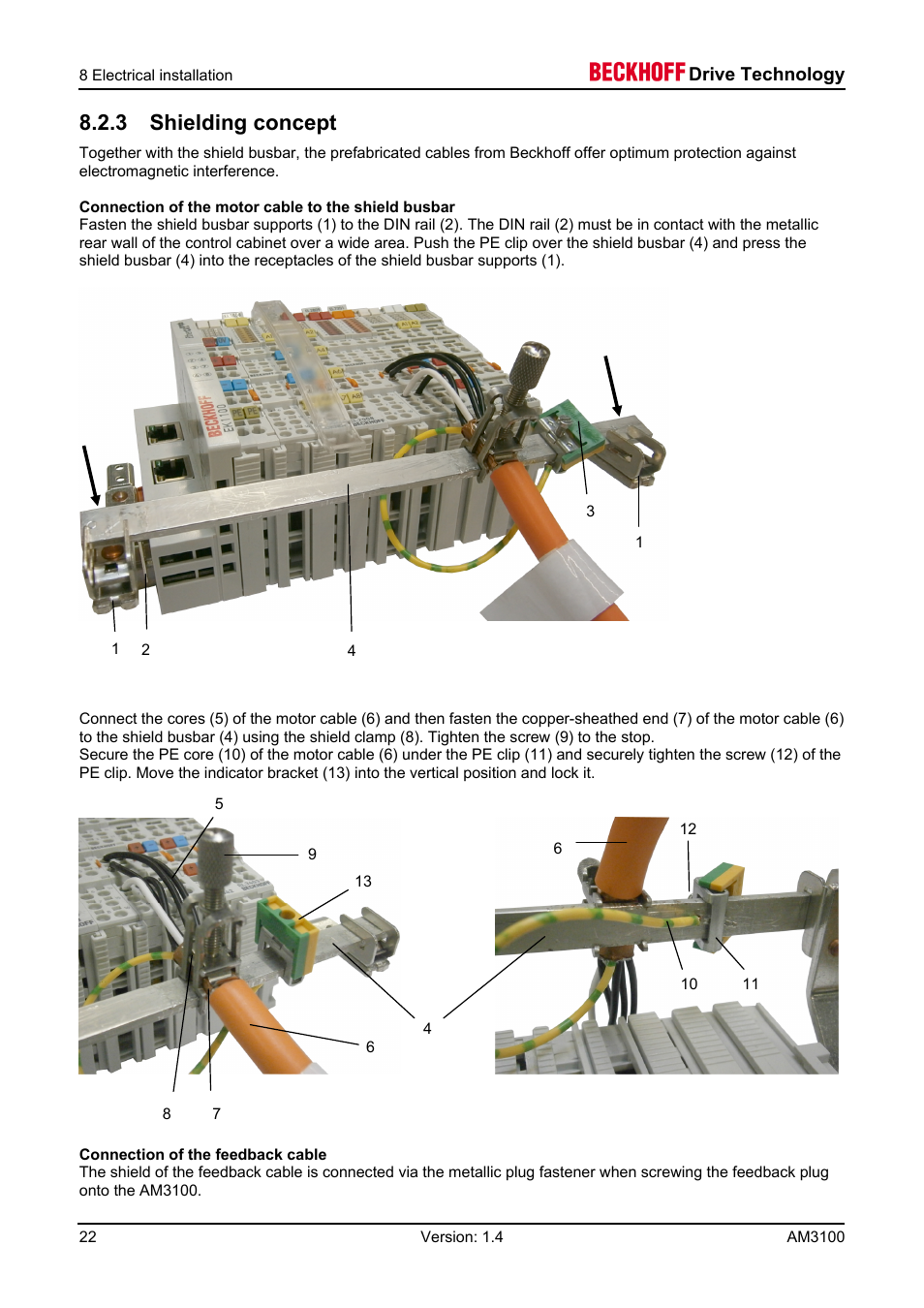 3 shielding concept, 9 commissioning | BECKHOFF AM3100 User Manual | Page 22 / 31
