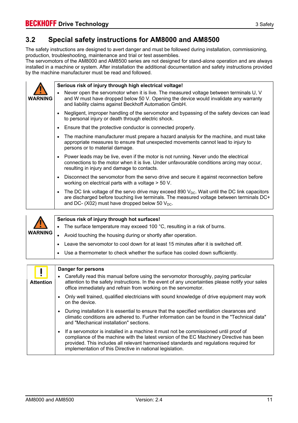 Drive technology | BECKHOFF AM8000 User Manual | Page 11 / 54