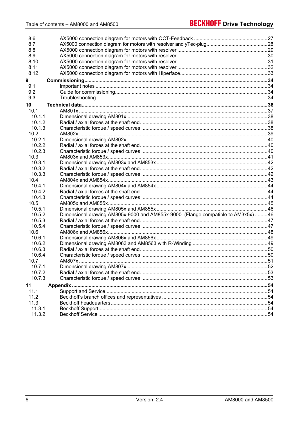 BECKHOFF AM8000 User Manual | Page 6 / 54